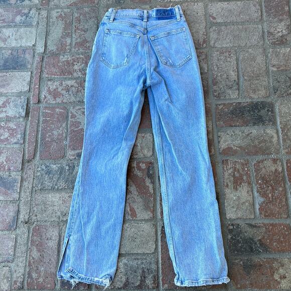 Abercrombie & Fitch The 90s Straight Ultra High Rise Blue Jeans Denim Size 25/0S - Picture 3 of 3